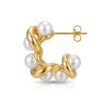 Colette Pearl C-Hoop Earrings