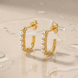 Clara Pearl U-Hoop Earrings