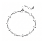 Mini Crosses Bracelet in Silver on a white background