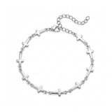 Mini Crosses Bracelet in Silver on a white background
