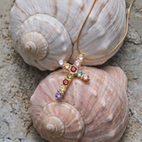 Thea Multicolor Cross Necklace