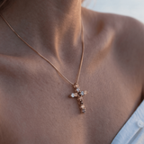 Thea Multicolor Cross Necklace